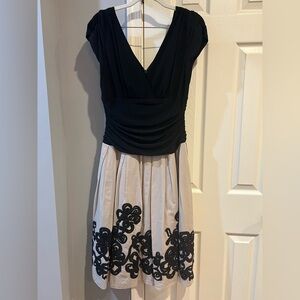 dressbarn Black and Cream A-Line Dress